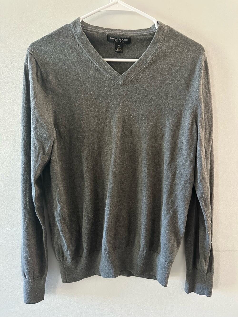 Banana Republic Sweater Women's Medium Gray Luxury Blend Silk Cotton Cashmere